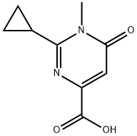 4-Pyrimidinecarboxylic acid, 2-cyclopropyl-1,6-dihydro-1-methyl-6-oxo- Struktur