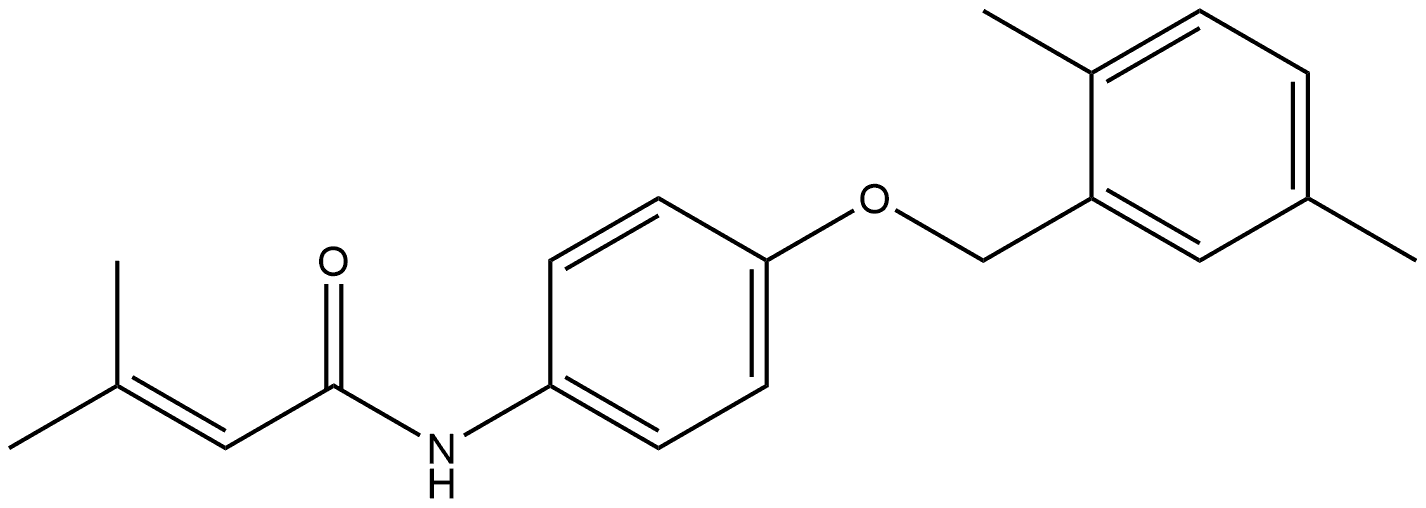 N-[4-[(2,5-Dimethylphenyl)methoxy]phenyl]-3-methyl-2-butenamide Struktur