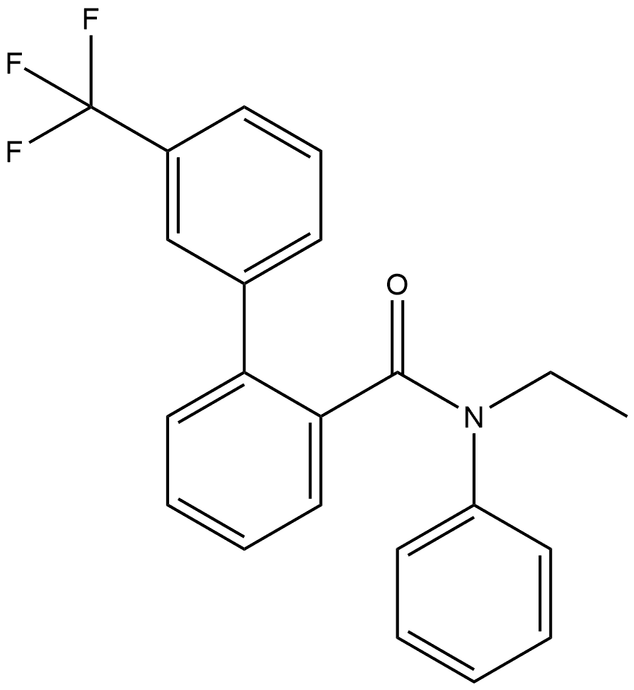 N-Ethyl-N-phenyl-3'-(trifluoromethyl)[1,1'-biphenyl]-2-carboxamide 结构式