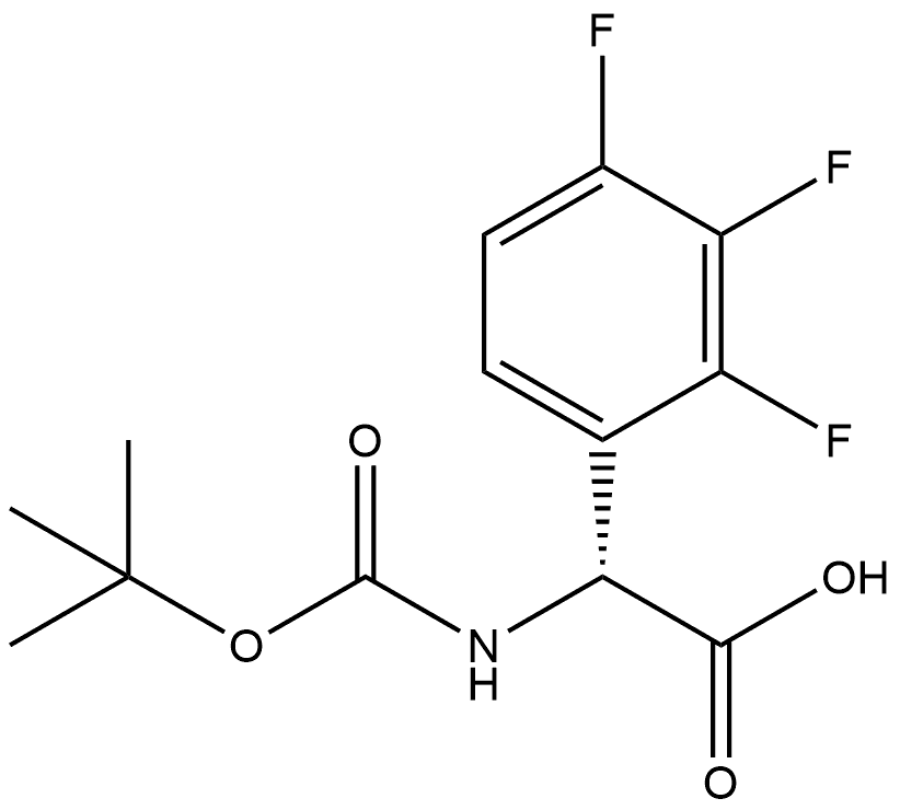 (R)-2-((tert-butoxycarbonyl)amino)-2-(2,3,4-trifluorophenyl)acetic acid 化学構造式