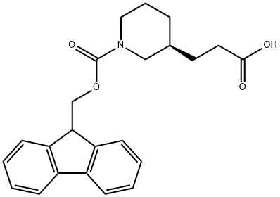 3-Piperidinepropanoic acid, 1-[(9H-fluoren-9-ylmethoxy)carbonyl]-, (3S)- Struktur