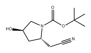 (2R,4R)-2-(氰甲基)-4-羟基吡咯烷-1-羧酸叔丁酯,2348318-35-2,结构式