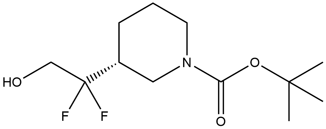 1,1-Dimethylethyl (3R)-3-(1,1-difluoro-2-hydroxyethyl)-1-piperidinecarboxylate,2348341-79-5,结构式