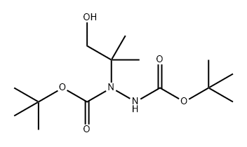 1,2-Hydrazinedicarboxylic acid, 1-(2-hydroxy-1,1-dimethylethyl)-, 1,2-bis(1,1-dimethylethyl) ester 化学構造式