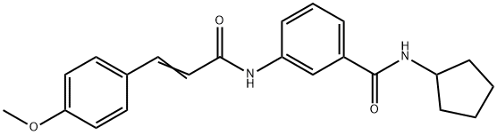 Benzamide, N-cyclopentyl-3-[[3-(4-methoxyphenyl)-1-oxo-2-propen-1-yl]amino]-|N-环戊基-3-(3-(4-甲氧基苯基)丙烯酰胺基)苯甲酰胺