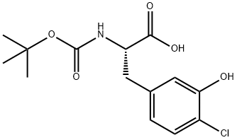 (2S)-2-{[(tert-butoxy)carbonyl]amino}-3-(4-chloro-3-hydroxyphenyl)propanoic acid 结构式