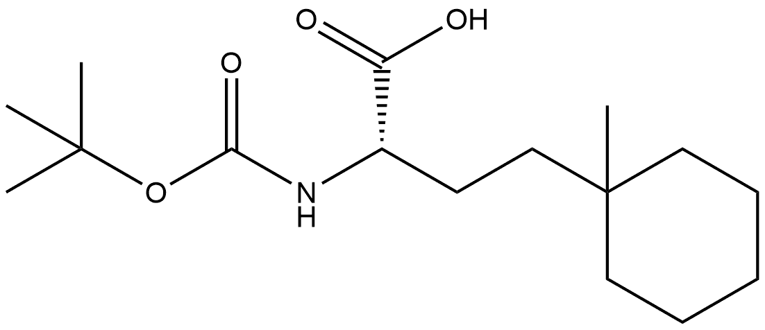 Boc-(S)-2-amino-4-(1-methylcyclohexyl)butanoic acid Structure