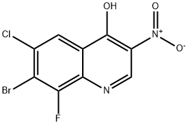 7-溴-6-氯-8-氟-3-硝基喹啉-4-醇,2349399-19-3,结构式