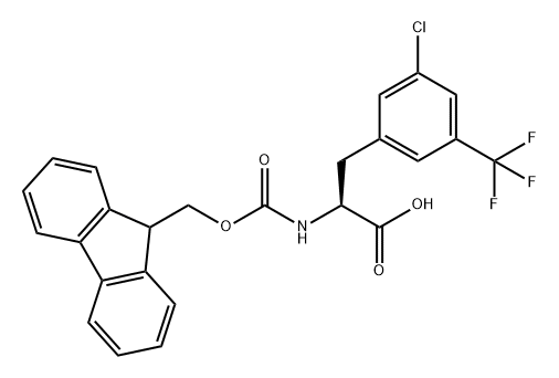 L-Phenylalanine, 3-chloro-N-[(9H-fluoren-9-ylmethoxy)carbonyl]-5-(trifluoromethyl)- Struktur