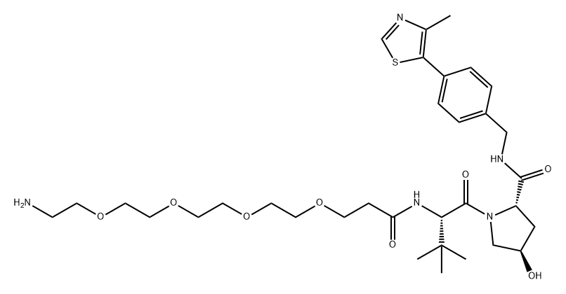 游离 NH2-PEG4-丙酸-VHL, 2349429-70-3, 结构式
