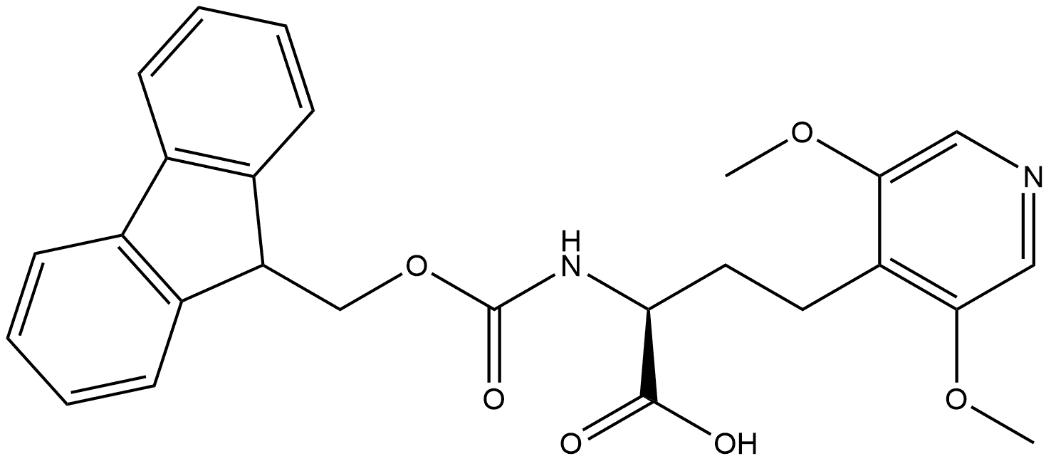 4-Pyridinebutanoic acid, α-[[(9H-fluoren-9-ylmethoxy)carbonyl]amino]-3,5-dimethoxy-, (αS)- Struktur