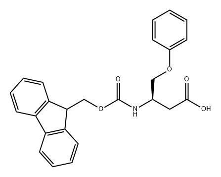 Butanoic acid, 3-[[(9H-fluoren-9-ylmethoxy)carbonyl]amino]-4-phenoxy-, (3R)- Struktur