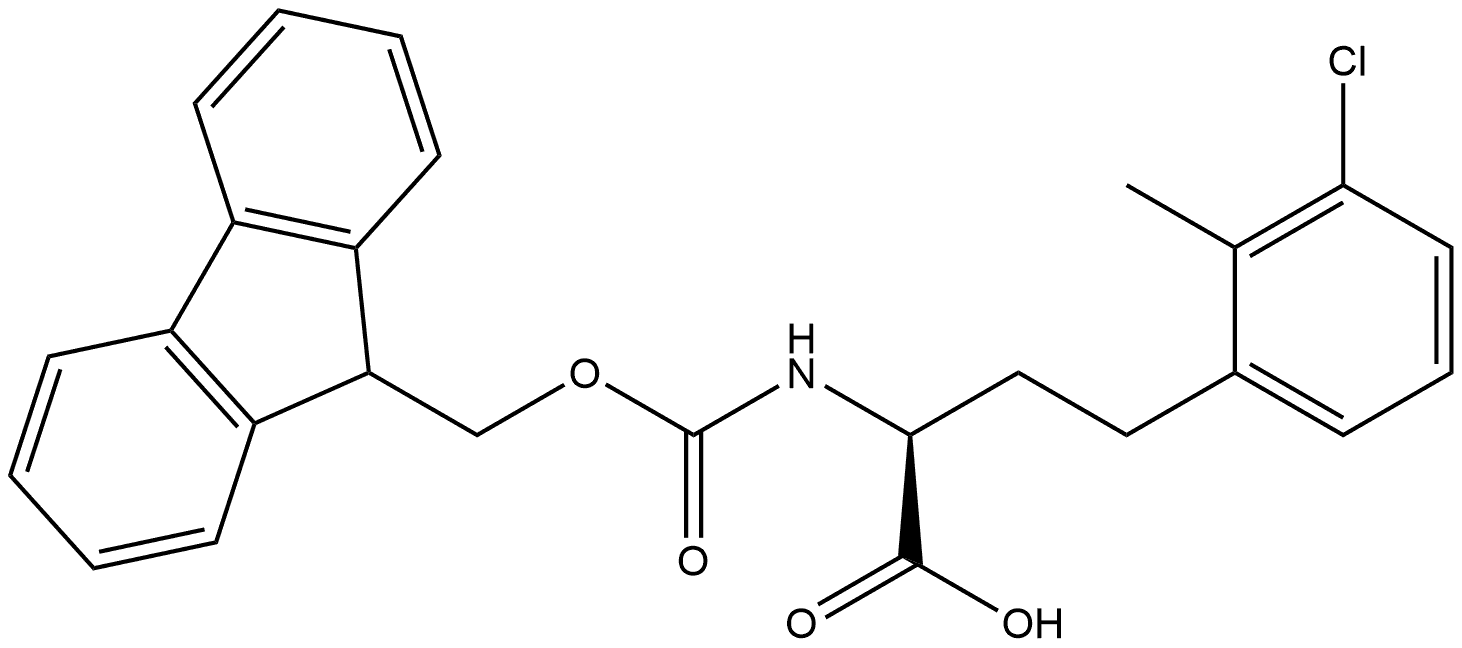 Benzenebutanoic acid, 3-chloro-α-[[(9H-fluoren-9-ylmethoxy)carbonyl]amino]-2-methyl-, (αS)- 结构式