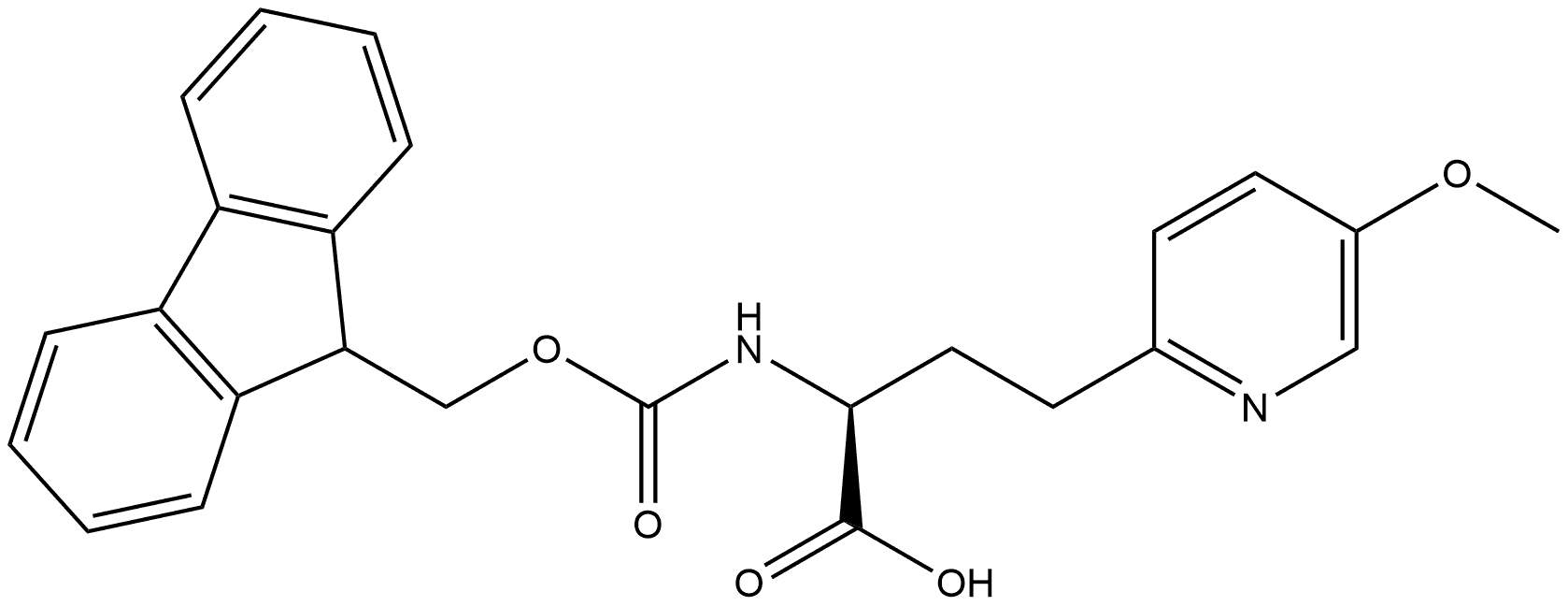 2-Pyridinebutanoic acid, α-[[(9H-fluoren-9-ylmethoxy)carbonyl]amino]-5-methoxy-, (αS)- Structure