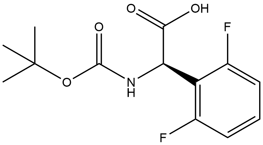 Benzeneacetic acid, α-[[(1,1-dimethylethoxy)carbonyl]amino]-2,6-difluoro-, (αR)- 结构式