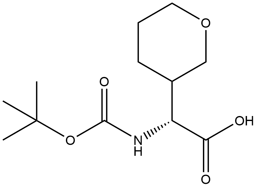 (R)-2-((tert-butoxycarbonyl)amino)-2-(tetrahydro-2H-pyran-3-yl)acetic acid,2351443-06-4,结构式