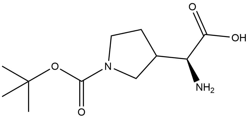 3-Pyrrolidineacetic acid, α-amino-1-[(1,1-dimethylethoxy)carbonyl]-, (αS)- Structure