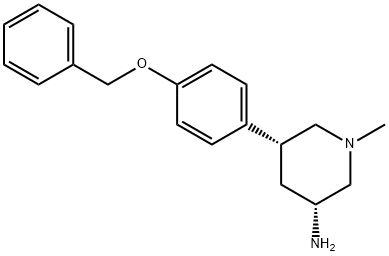 3-Piperidinamine, 1-methyl-5-[4-(phenylmethoxy)phenyl]-, (3R,5R)- Structure