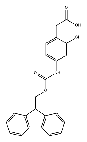 Benzeneacetic acid, 2-chloro-4-[[(9H-fluoren-9-ylmethoxy)carbonyl]amino]-,2352680-83-0,结构式