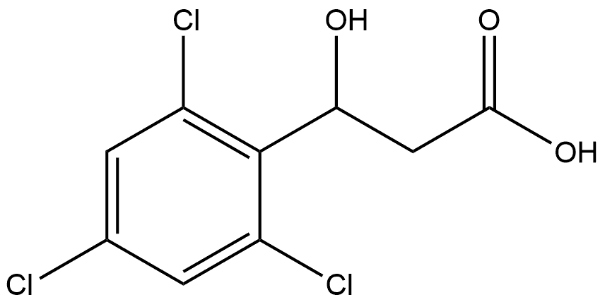 2,4,6-Trichloro-β-hydroxybenzenepropanoic acid 化学構造式