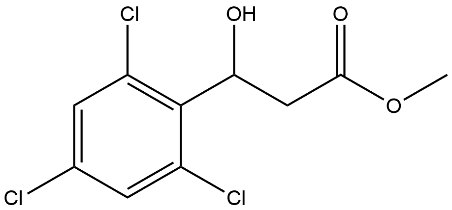 Methyl 2,4,6-trichloro-β-hydroxybenzenepropanoate 化学構造式