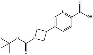 2-Pyridinecarboxylic acid, 5-[1-[(1,1-dimethylethoxy)carbonyl]-3-azetidinyl]- 结构式