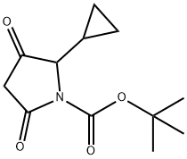 1-Pyrrolidinecarboxylic acid, 2-cyclopropyl-3,5-dioxo-, 1,1-dimethylethyl ester Struktur