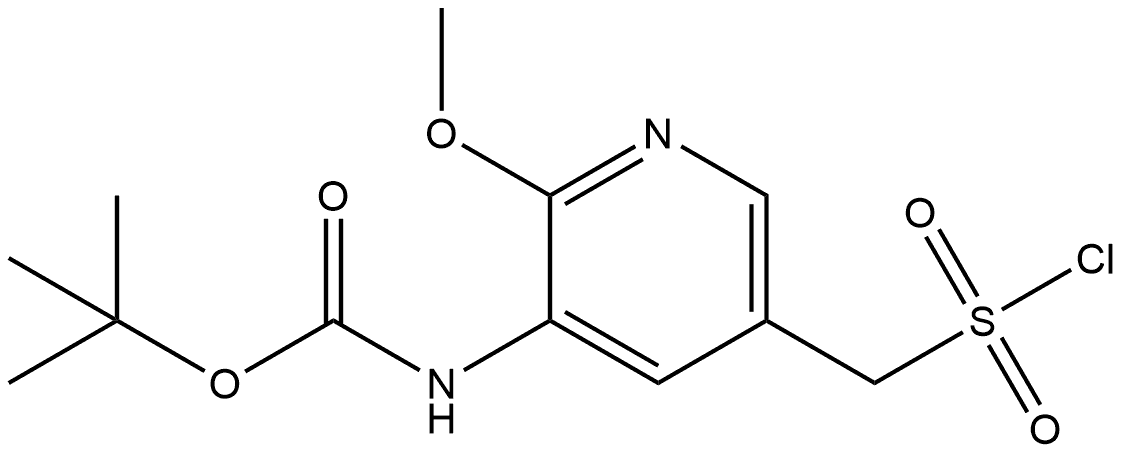 1,1-Dimethylethyl N-[5-[(chlorosulfonyl)methyl]-2-methoxy-3-pyridinyl]carbamate (ACI) 结构式