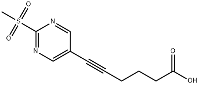 5-Hexynoic acid, 6-[2-(methylsulfonyl)-5-pyrimidinyl]- Structure