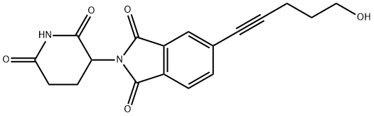 1H-Isoindole-1,3(2H)-dione, 2-(2,6-dioxo-3-piperidinyl)-5-(5-hydroxy-1-pentyn-1-yl)- Struktur