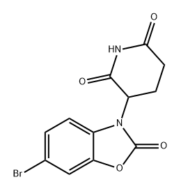 2,6-Piperidinedione, 3-(6-bromo-2-oxo-3(2H)-benzoxazolyl)- 化学構造式