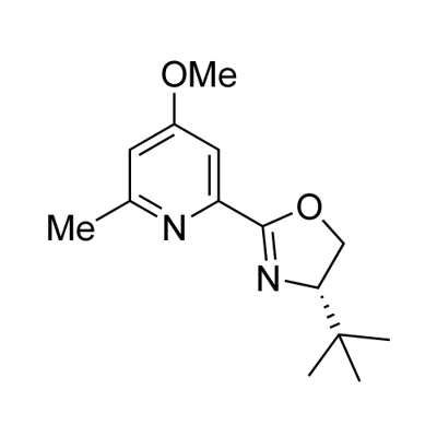 Pyridine, 2-[(4S)-4-(1,1-dimethylethyl)-4,5-dihydro-2-oxazolyl]-4-methoxy-6-methyl- Structure