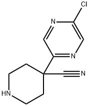 4-Piperidinecarbonitrile, 4-(5-chloro-2-pyrazinyl)- 结构式