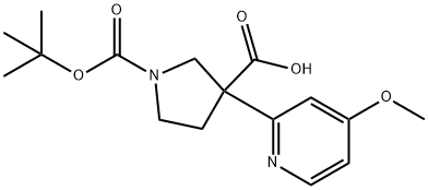 1,3-Pyrrolidinedicarboxylic acid, 3-(4-methoxy-2-pyridinyl)-, 1-(1,1-dimethyleth… Structure