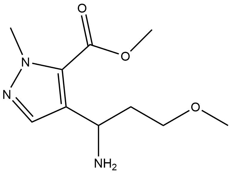 methyl 4-(1-amino-3-methoxypropyl)-1-methyl-1H-pyrazole-5-carboxylate Structure