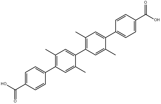 [1,1':4',1'':4'',1'''-Quaterphenyl]-4,4'''-dicarboxylic acid, 2',2'',5',5''-tetramethyl- Structure