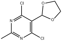4,6-二氯-5-(1,3-二氧戊环-2-基)-2-甲基嘧啶,2359690-91-6,结构式