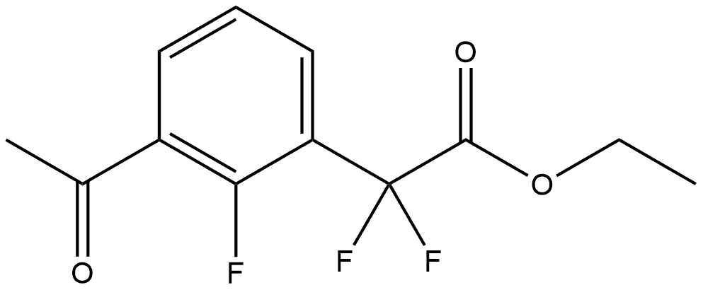 Benzeneacetic acid, 3-acetyl-α,α,2-trifluoro-, ethyl ester Struktur