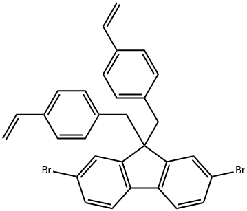 9H-Fluorene, 2,7-dibromo-9,9-bis[(4-ethenylphenyl)methyl]-|2,7-二溴-9,9-双[(4-乙烯基苯基)甲基]- 9H-芴