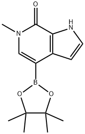 7H-Pyrrolo[2,3-c]pyridin-7-one, 1,6-dihydro-6-methyl-4-(4,4,5,5-tetramethyl-1,3,2-dioxaborolan-2-yl)- 化学構造式