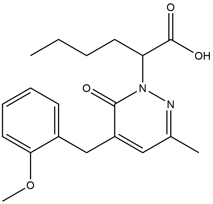 1(6H)-Pyridazineacetic acid, α-butyl-5-[(2-methoxyphenyl)methyl]-3-methyl-6-oxo- 结构式