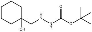 Hydrazinecarboxylic acid, 2-[(1-hydroxycyclohexyl)methyl]-, 1,1-dimethylethyl ester Struktur