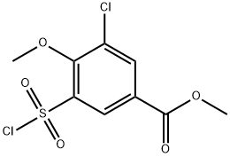 Benzoic acid, 3-chloro-5-(chlorosulfonyl)-4-methoxy-, methyl ester|3-氯-5-(氯磺酰基)-4-甲氧基苯甲酸甲酯