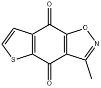 Thieno[2,3-f]-1,2-benzisoxazole-4,8-dione, 3-methyl- 化学構造式
