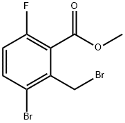 Benzoic acid, 3-bromo-2-(bromomethyl)-6-fluoro-, methyl ester 结构式