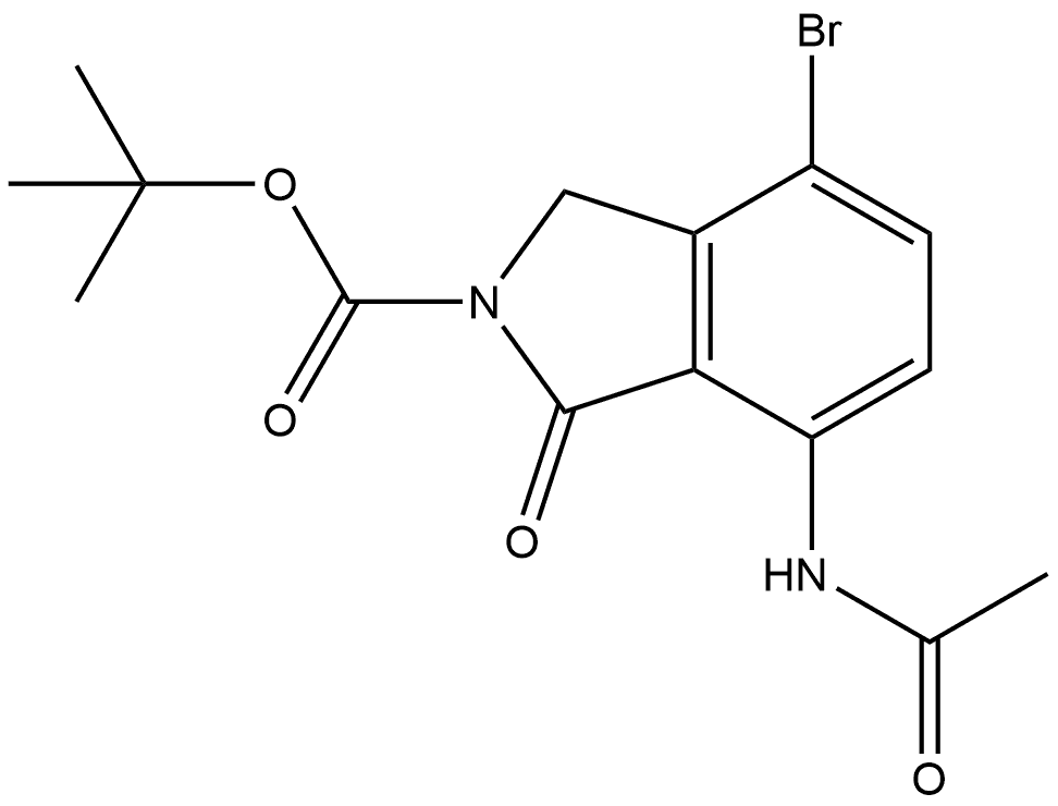 Tert-butyl 7-acetamido-4-bromo-1-oxoisoindoline-2-carboxylate 结构式