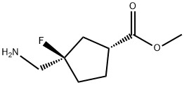 Cyclopentanecarboxylic acid, 3-(aminomethyl)-3-fluoro-, methyl ester, (1R,3R)- Structure