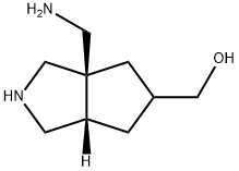 Cyclopenta[c]pyrrole-5-methanol, 3a-(aminomethyl)octahydro-, (3aR,6aS)- 化学構造式