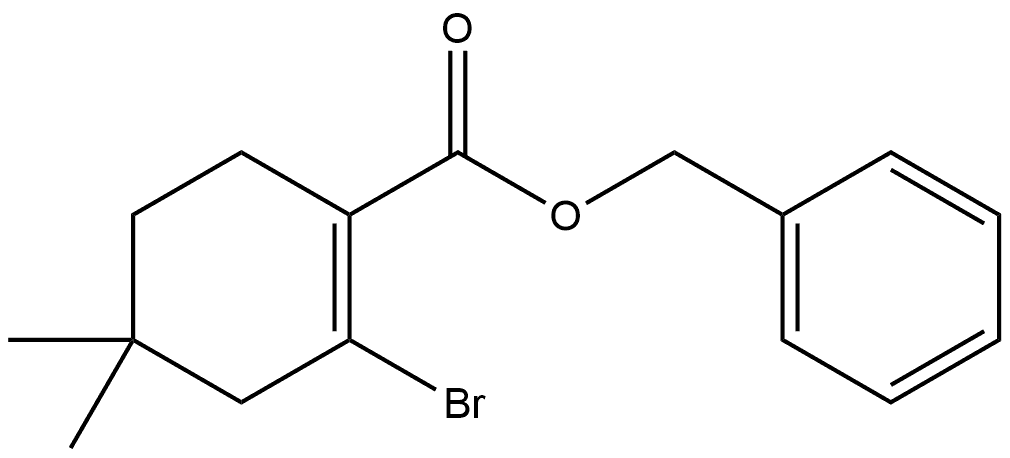 Benzyl 2-bromo-4,4-dimethylcyclohex-1-ene-1-carboxylate 化学構造式