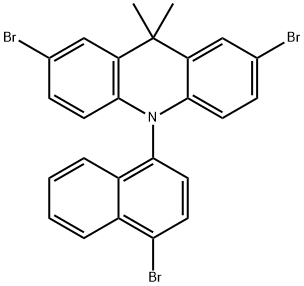 Acridine, 2,7-dibromo-10-(4-bromo-1-naphthalenyl)-9,10-dihydro-9,9-dimethyl-,2363188-98-9,结构式